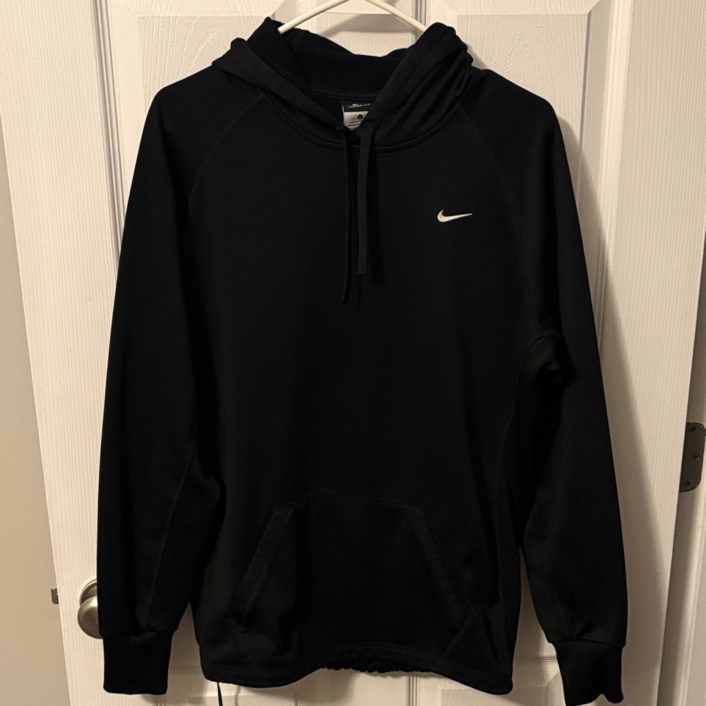 Nike Men's Black Hoodie with White Logo